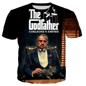 2023 Yeni Gangster Filmi Godfather 3D baskılı T-shirt Yaz Moda Streetwear T Shirt Erkek Kadın Moda günlük kıyafetler Üstleri
