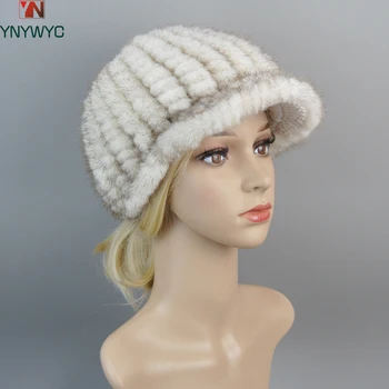 2023 Yeni Moda Marka Kış Kar Unisex Doğal Vizon Kürk Bere Bombacı Şapkalar Caps Sıcak Satış Lüks Kadınlar Gerçek Vizon Kürk Şapka Kap