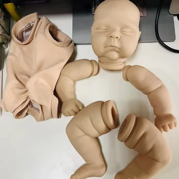 21 İnç Bitmemiş Yeniden Doğmuş Bebek Kiti Şeftali Taze Renk Boyasız DIY Boş Bebek Parçaları Bez Vücut Dahil Adı boyun