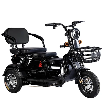 24 inç elektrikli trike yağ lastik 3 tekerlekli Elektrikli Üç Tekerlekli Bisiklet üç tekerlekli yetişkin kargo elektrikli bisiklet sepeti