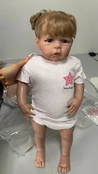 24 inç Yenidoğan Toddler Kız Bebek Zaten Boyalı Bitmiş Güzel Sandie Gerçekçi Reborn Bebek Yumuşak Dokunmatik 3D Cilt Sanat Bebek