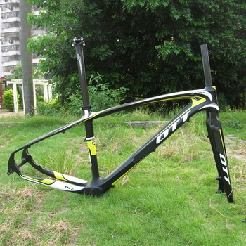 27.5 Karbon Dağ bisiklet iskeleti MTB Bisiklet Frameset Sert Çatal Sarı / Siyah 135mm Arka Aks Ücretsiz Kargo