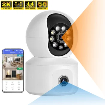 2K 4MP Çift Lens WiFi IP Kamera CCTV 360° PTZ Akıllı Ev Kapalı Güvenlik Kamera Güvenlik Koruma Bebek Pet Dadı Gözetim Kamera