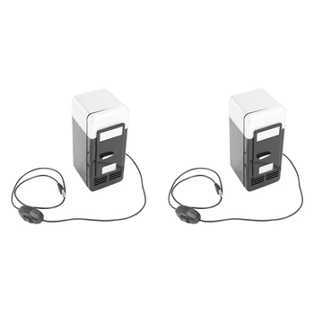 2X USB Mini Buzdolabı Soğuk Damla Nakliye Dondurucu USB Mini Buzdolabı Küçük Taşınabilir Soda Mini araba için buzdolabı Siyah