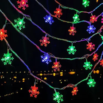 3/10m pilli LED Garland Kar Taneleri Dize Peri İşıklar Decoracion Noel Ağacı askı süsleri Düğün Parti Dekor