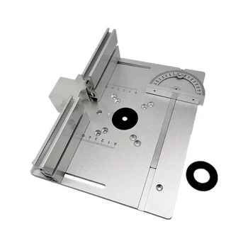 3 Yönlendirici Masa Ekleme Plakası Ahşap freze Flip Board Kırpma Makinesi Yardımcı Aracı Gönye Ölçer, Gümüş