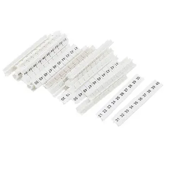 30 Adet 1-60 5mm x 3.5 mm Beyaz Terminal Bloğu İşaretleyici Numarası Şeritler