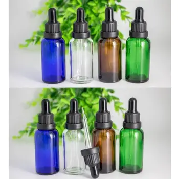 30 ml Amber Şeffaf Mavi Yeşil Cam Damlalık Şişeler Boş 30 ml Şişe Plastik şapka Göz Damlası ambalaj şişesi SN1279