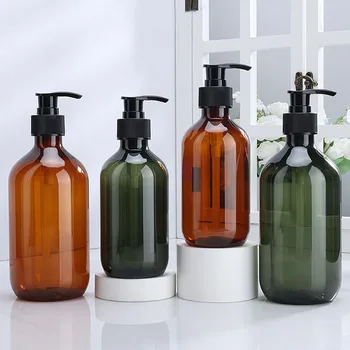 300/500ml Presleme Banyo Sabunluk Şişe duş şampuanı Jel Şişe Doldurulabilir Boş Parlak Şişe Temizle Seyahat Şişe