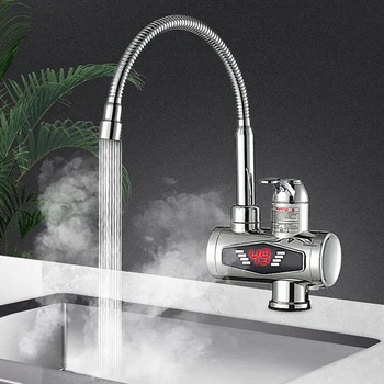 3000 W elektrikli mutfak su ısıtıcı musluk dokunun anında sıcak su soğuk ısıtma musluk Tankless su ile LED dijital ekran