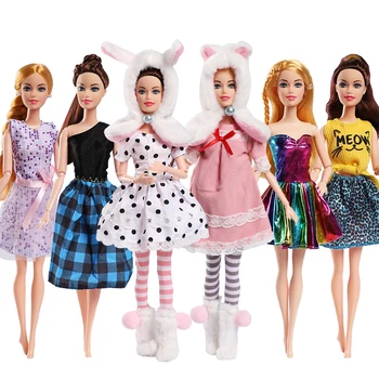 30cm oyuncak bebek giysileri Barbie Bjd 11in 1/6 moda elbise Etek Tavşan ayı kostümü Kıyafet Kız Oyuncak Prenses Elbise Aksesuarları