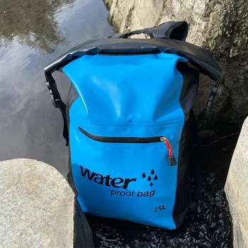 30L 25L Yüzme Sırt Çantası PVC Su Geçirmez Çanta su geçirmez çantalar Su Paketi Açık Nehir Trekking Yüzen Plaj omuzdan askili çanta Çuval 207G
