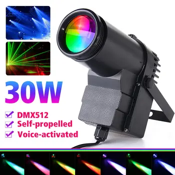 30W RGBW LED DMX512 Sahne ışığı Pinspot Işın Spot 6CH DJ DİSKO Parti KTV için AC100-240V Sahne Aydınlatma Etkisi