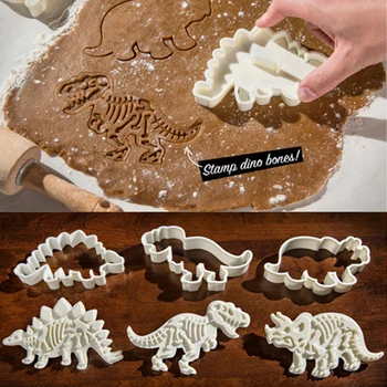3D Büyük Dinozor Çerez Kesiciler Fondan Kalıpları Dinozor Pişirme Kalıp Kek Pasta Araçları Kesiciler Zencefilli Kurabiye Formları Çerezler için