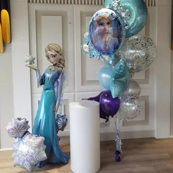 3D Büyük Disney Dondurulmuş Elsa Folyo Balonlar Kız Doğum Günü Partisi Süslemeleri Prenses Globos Bebek Duş Parti Malzemeleri Çocuk Oyuncak