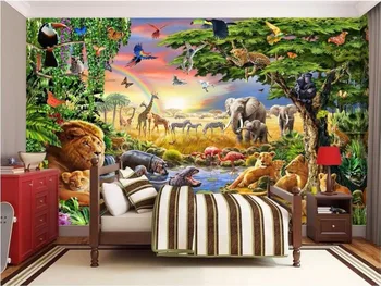 3d duvar kağıdı özel fotoğraf duvar Otlak hayvan aslan zebra 3d duvar resimleri duvar kağıdı duvarlar için 3 d oturma odası boyama