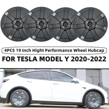 4 ADET 19 İnç Hubcap Tesla Modeli Y Tekerlek teker göbeği kapağı Performans Yedek Tam Kapak Tekerlek Koruyucu Kapak Aksesuarları 2022