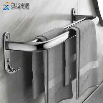 40/50/60CM Havlu Çubukları Askısı Duş Tutucu Ayna Cilalı Gümüş 304 Paslanmaz Çelik Duvar Kanca Raf Depolama Tuvalet Banyo İçin