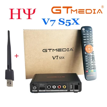 40 adet GTMEDIA V7 S5X İsteğe Bağlı WIFI DVB-S2 HD PowerVU uydu alıcısıdvb-S/S2 / S2X AVS+ VCM / ACM GTmedıa V7 S5X