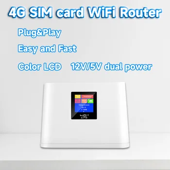4G SIM kart WIFI yönlendirici renkli lcd ekran LTE 4G modem Hotspot RJ45 kablosuz yönlendirici 4G CPE 12 V/5 V güç taşınabilir WıFı