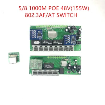 5/8 port mini poe Gigabit anahtar modülü 48V2A 96 w-144 w 3 port 10/100/1000M anahtar modülü PCBA Anakart RJ45 POE anahtarı