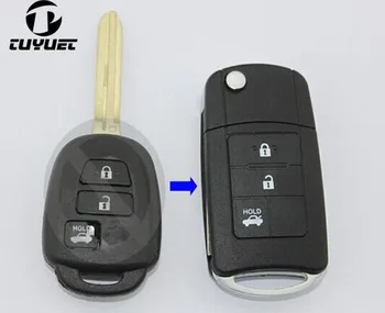 5 ADET 3 düğmeler FOB Araba Anahtarı Boşlukları Durumda Toyota Camry İçin Modifiye Çevirme Katlanır Uzaktan Anahtar Kabuk
