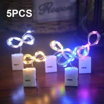 5 Adet Akıllı FlashingRestaurant Hızlı Ve Yavaş ışıkları İle 3 * Düğme Pil Dekorasyon LED Dize İşıklar Noel Düğün Parti
