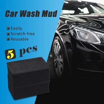 5 Adet Araba Kil Bar Pad Sünger Blok Temizleme Silgi Balmumu Ped Araçları Siyah Araba Temizleme Araçları Oto Detay Temizleme bakım