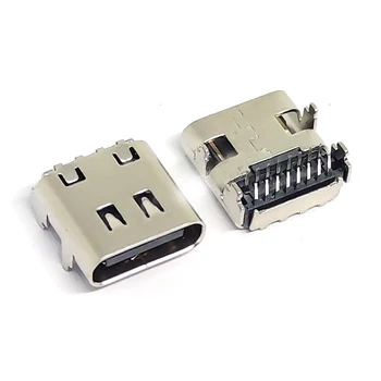 5 Adet USB 3.1 Tip C Konnektör 16 Pin Dik Açı Deliklerden PCB Dişi Soket Yuvası
