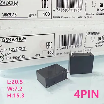 5 Adet Yeni Orijinal G5NB-1A-E-5VDC G5NB-1A-E-12VDC G5NB-1A-E-24VDC 5A 4PIN 5V 12V 24V Güç Röleleri Değiştirilebilir HF46F ALDP112
