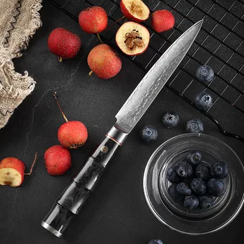 5 İnç Dövme Maket Bıçağı Şam Çelik mutfak gereçleri Maet Soyma Evrensel Meyve Bıçağı Ahşap Saplı Pişirme Bıçakları
