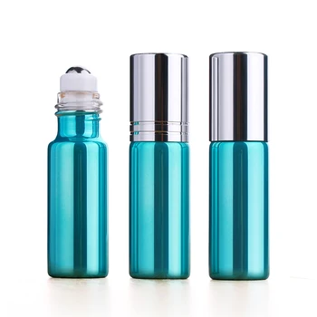 50 Adet / grup 5ml Yeşil UV Cam uçucu yağ roll-on şişe Parfüm mini Doldurulabilir Parfüm Şişesi Küçük örnek