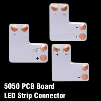 50 adet / grup L T X Şekli 10mm 2pin SMD5050 LED Şerit Köşe Konektörü, yön Değiştirme Kullanımı İçin PCB Kartı Splitter Konektörü