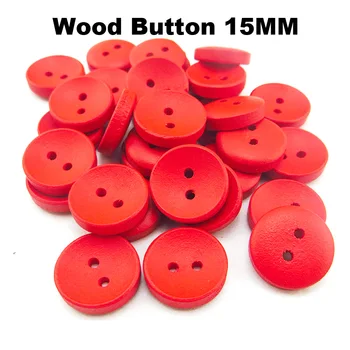 50 ADET Kırmızı Ahşap göbek piercingi 15MM Çizmeler Dikiş Giysi Aksesuarı Konfeksiyon Ceket Düğmeleri MCB-800J