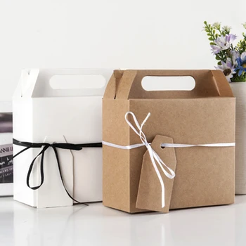 50 adet şeker kutusu Ambalaj Tatlılar Hediye şeritli kutular Kraft Kağıt Karton Düğün Dekorasyon İçin Parti Favor Ve Hediye Misafirler