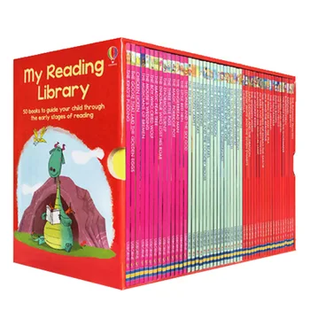 50 Kitap / Set Usborne İlk Okuma Kütüphanesi İngilizce Resimli Hikaye Kitapları Çocuklar Kelimeler Öğrenme Kılavuzu Çocuk Okuma Erken Aşamalarında
