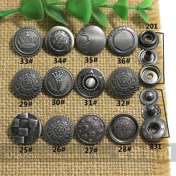 50 takım / grup moda metal baskı düğmesi moda DIY dikiş dekoratif aksesuarları