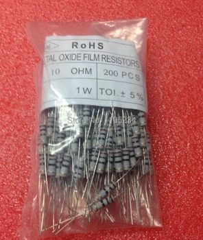500 adet / torba 1 W 10 ohm 5% metal film rezistans DIP(10ohm 100ohm-300ohm)