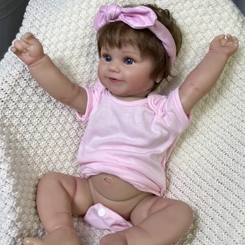50CM Tam Vücut Vinil Kız Su Geçirmez Yeniden Doğmuş Bebek Maddie El Detaylı Boyama Görünür Damarlar Gerçekçi 3D Cilt Tonu Hediye