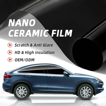 50cm X 5M Nano Seramik Filmi Araba Folyo oto camı Pencere Tonu Renklendirme Patlamaya Dayanıklı Güneş UV Koruyucu Yüksek Etiket