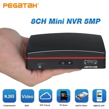 5MP Ağ Video Kaydedici 8ch 16ch MİNİ NVR H. 265 güvenlik kamerası IP Kamera Desteği P2P eSATA TF Yuvası USB Fare Uzaktan Kumanda