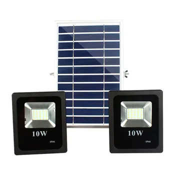 6 ADET 10W 20W Çift güneş enerjili projektör güneş çalışma lambası bahçe ledi projektör sensörü uzaktan kumanda led spot