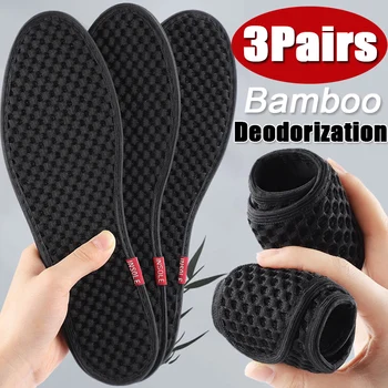 6 Adet Bambu Kömür Antibakteriyel ayakkabı tabanlığı Bitki Deodorantı Koşu Spor Astarı Ayak Kalınlaşmak Absorbe Ter Ayakkabı Tabanı