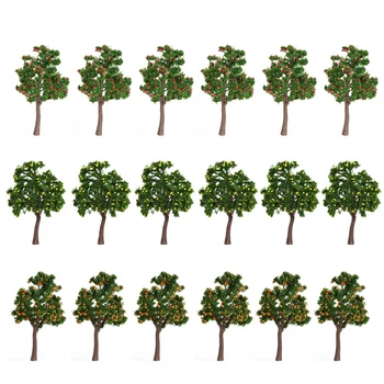 6 adet DIY ABS Plastik Meyve Ağaçları Modeli Peyzaj Ağacı Mimari Tren Düzeni Bahçe Manzara Diorama