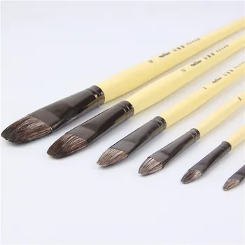 6 adet / takım çakal saç Sıra kalemler dil tepe Boya Fırçaları Yağlı Boya Fırçası Su renk fırça Akrilik boya Sanat Malzemeleri