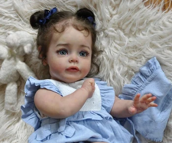 60 cm Yeniden Doğmuş Bebek Bebek Prenses Kız Bebek Gerçekçi Gerçek Yumuşak Dokunmatik Sue-sue El Köklü Saç Yüksek Kaliteli El Yapımı Sanat Bebek