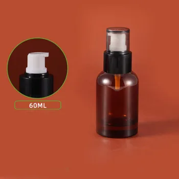 60 ml kahverengi cam şişe pompa kapağı sis püskürtücü losyon / emülsiyon / serum / vakıf / toner / su ince sis püskürtücü cilt bakımı ambalaj