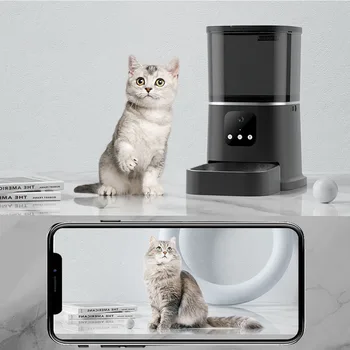 6L Video Kamera Besleyici Zamanlama Akıllı otomatik evcil hayvan besleyici Kediler Köpekler İçin WiFi Akıllı Kuru Gıda Dağıtıcı Ses Kaydedici Kase