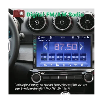7 İnç Çift Din Araba Stereo HD Dokunmatik Ekran, Carplay Android Otomatik, 12LED geri görüş kamerası, Ayna Bağlantısı, USB / AUX, FM Araba Radyo