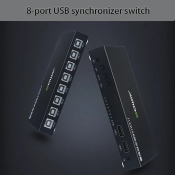 8-port USB synchronizer anahtarı KVM Splitter Genişletici USB Senkron Denetleyici Adaptörü İnternet Splitter Adaptörü USB LAN Anahtarı
